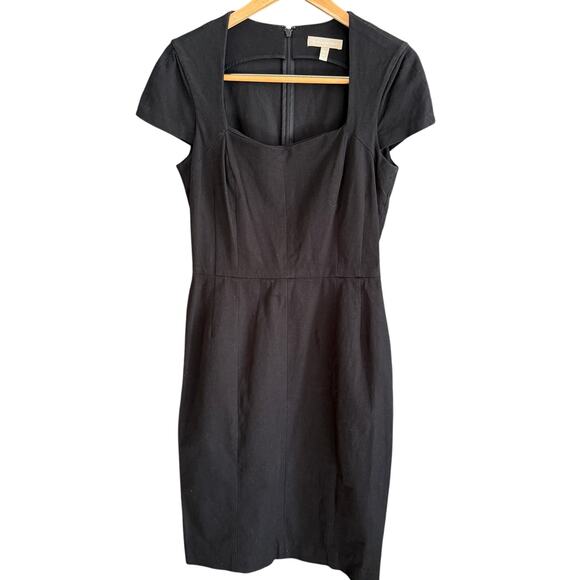 Banana Republic Dresses & Skirts - BANANA REPUBLIC | Black Cap Sleeve Square Neck Pencil Dress | Size 10 Tall